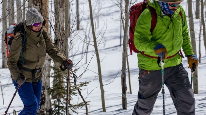 Uphill skiing at Bluebird Bacountry