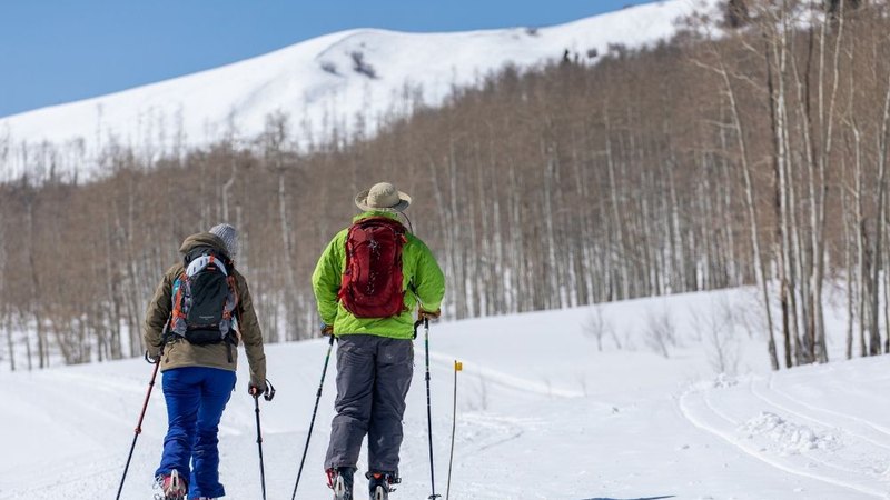 Uphill skiing at Bluebird Backcountry